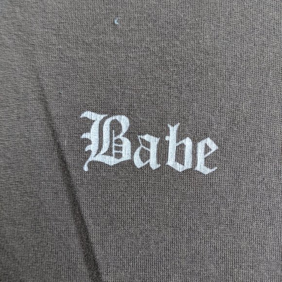 "BABE" AE TeeShirt Supersoft Brown sz S/M - Picture 2 of 4